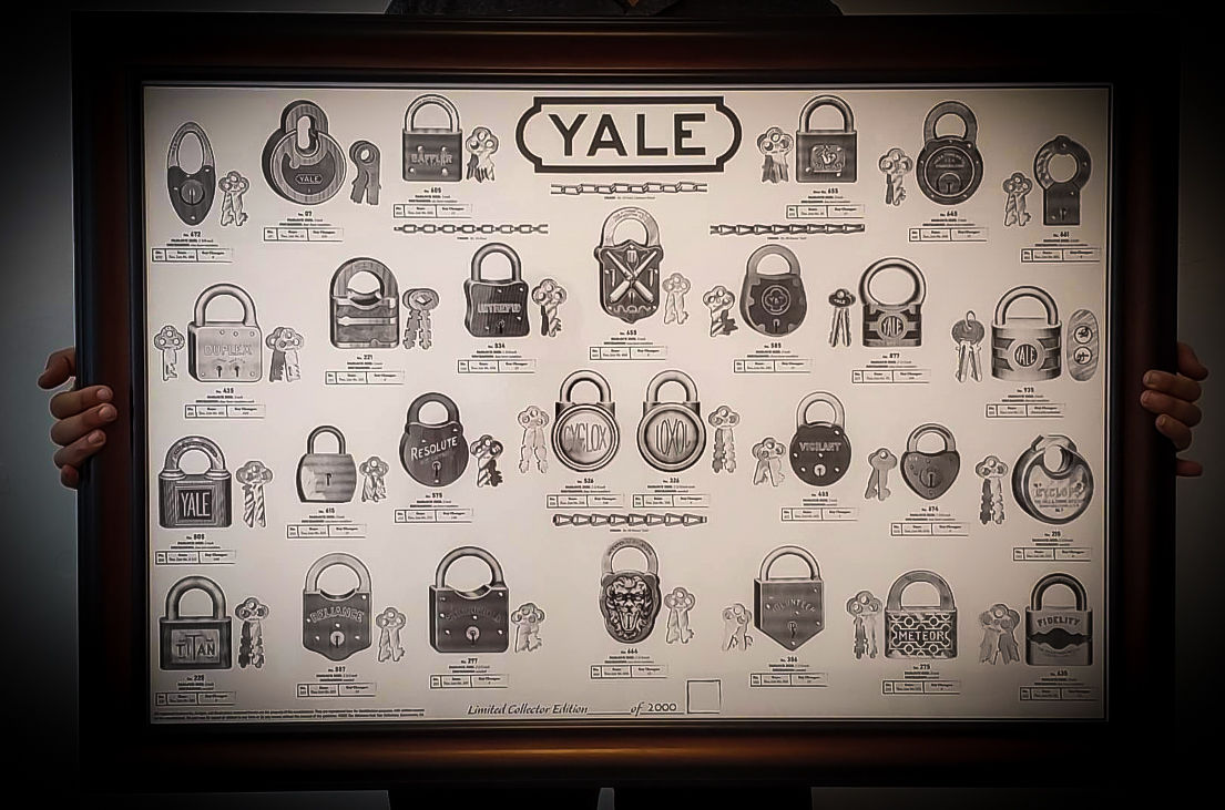 Yale Towne Vintage / Antique Padlock Poster
